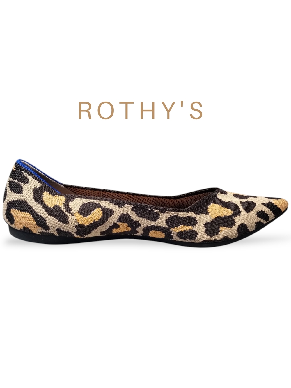 Rothy’s The Point Flats Big Cat Print Size 11 Knit Pointed Toe